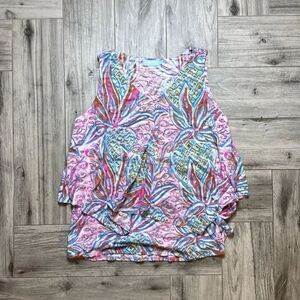 Anthony's Resort Wear Women's Pink Pineapple Flutter Tank Top Size Medium